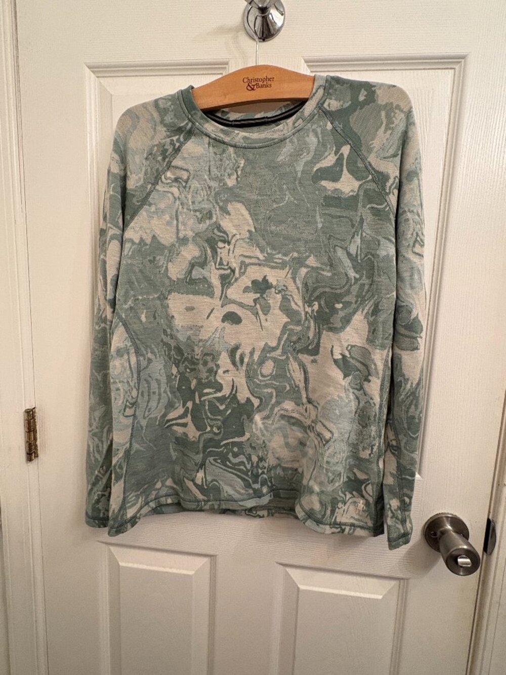 Smartwool Classic Thermal Merino Base Layer Pattern Jade Marble Size 1X